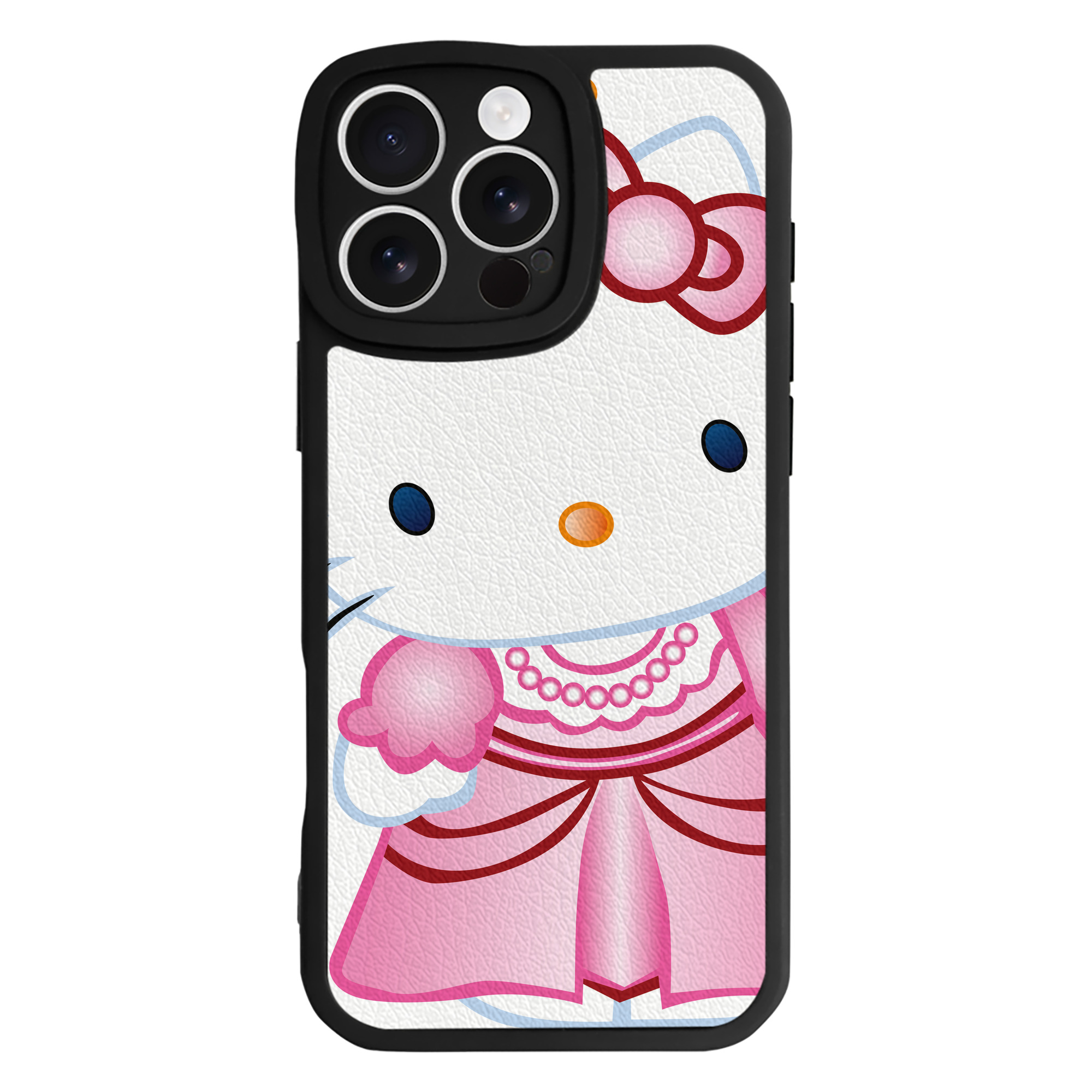 （画像用） Hello Kitty ハローキティ 【iPhone 16シリーズ対応】シリコンスマホケース（レザー調） 材質：シリコン